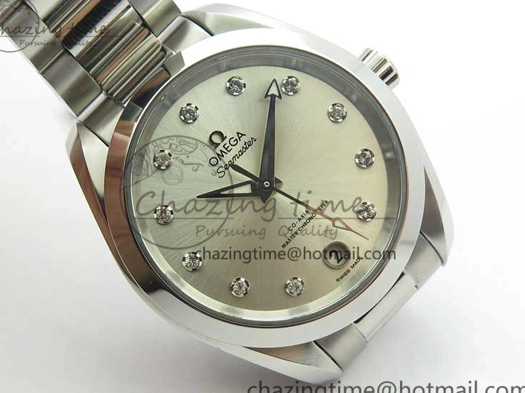 0321 SportInspired Aqua Terra 150M 34mm Ladies SS VSF 1:1 Best Edition Silver Dial Diamonds Markers on SS Bracelet A 7932